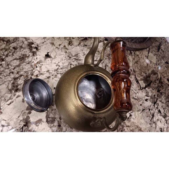 Antique Teapot Very Good Condition W/Gorgeous Handle Unpolished Natural Patina - Picture 8 of 16